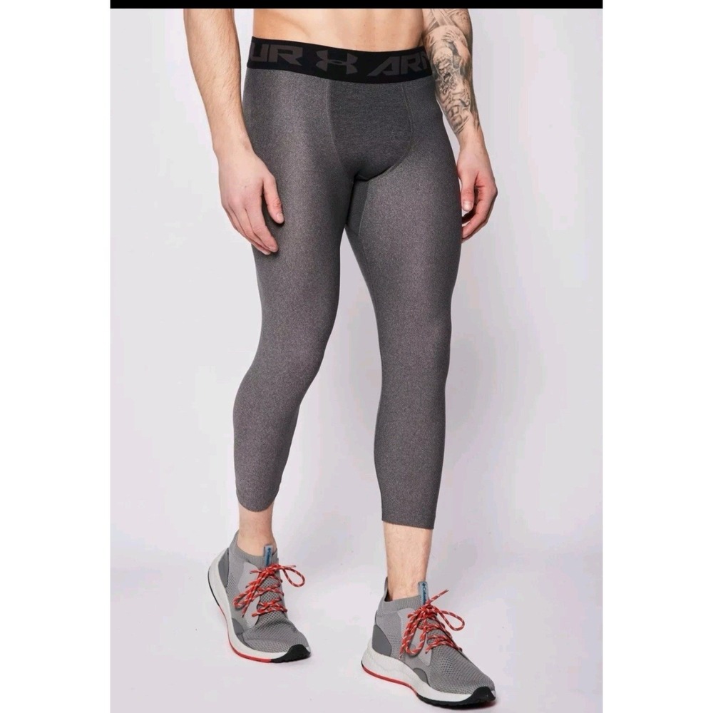Under Armour HeatGear 2.0 Men's Size S Small Leggings Training Gray
